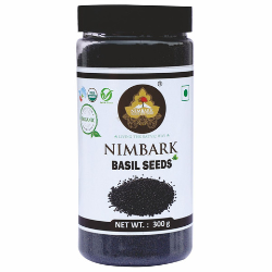 Nimbark Organic Basil Seeds | Sabja Seeds | Seeds for Eating | Basil Seeds | Sabja ke Beej 300gm